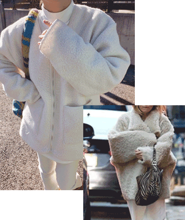 acne dumble terry fur coat